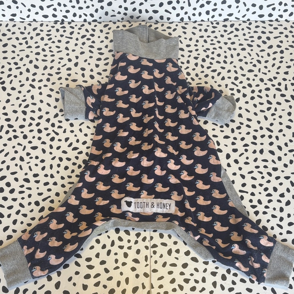 Duck Print Dog Pajamas - Small